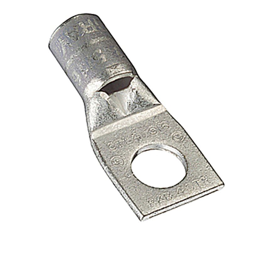 Color-Keyed CTL4-38 1-Hole Compression Lug, 4 AWG Flexible/Stranded Copper Conductor, 3/8 in Stud, Copper